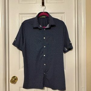 Murano Navy Blue Patterned Men's Shirt